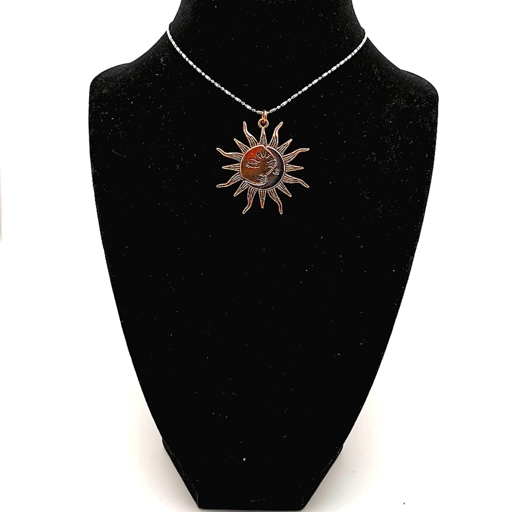 Celestial Silver Gold Adjustable Chain Necklace - Picture 2 of 5